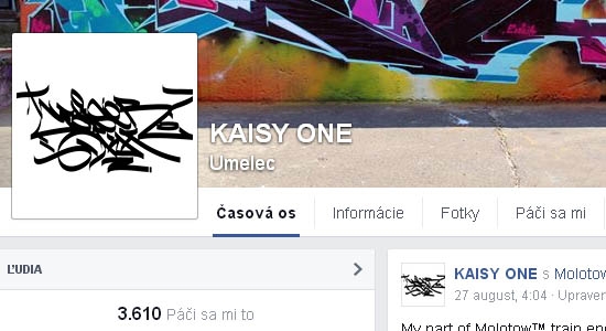 Facebook stránky Graffiti - Kaisy One