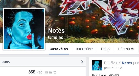 Facebook stránky Graffiti - Notes