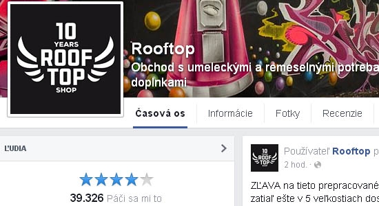 Facebook stránky Graffiti - Rooftop