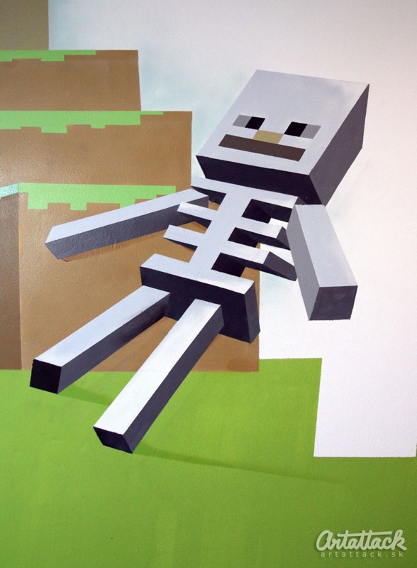 Maľba v detskej izbe na motívy hry Minecraft