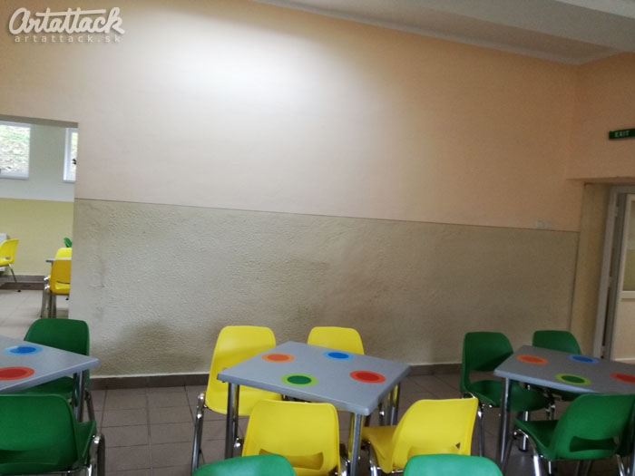 Maľba v priestoroch jedálne základnej školy