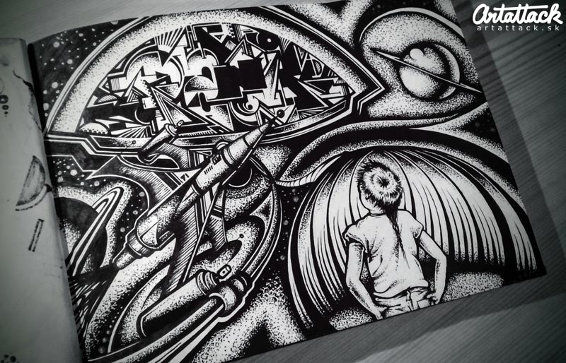 Panika 71 Graffiti Sketches z Banskej Bystrice