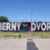 Pomaľovaný plot zberného dvoru v Bratislava - Petržalka