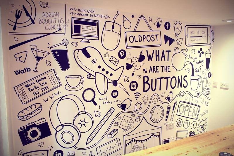 Lineárna ilustrácia - Office spoločnosti Watb, Londýn, 2015