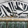 Geometrický prístup k maľbe - Bulka Cafe and Bakery, Moskva, 2015