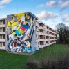SatOne x Roid x Wow123, fasáda obytného domu, Brémy, 2014