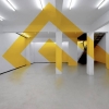 Felice Varini, priestory banky UBS, Lugano, Švajčiarsko, 1997